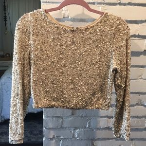 Alice + Olivia Gold Beaded Crop Too